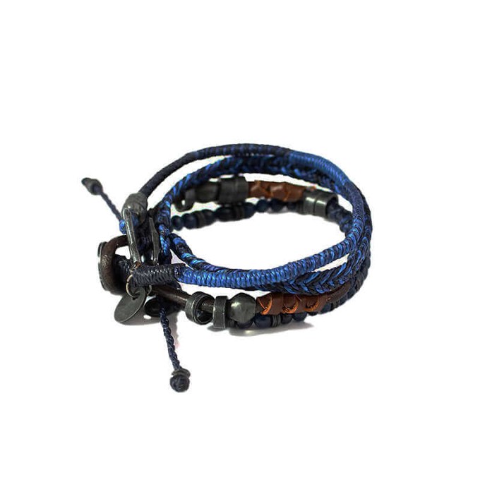 Bracelet Earth Blue - For Men - Beautiful and Fairtrade from Quetzal Artisan