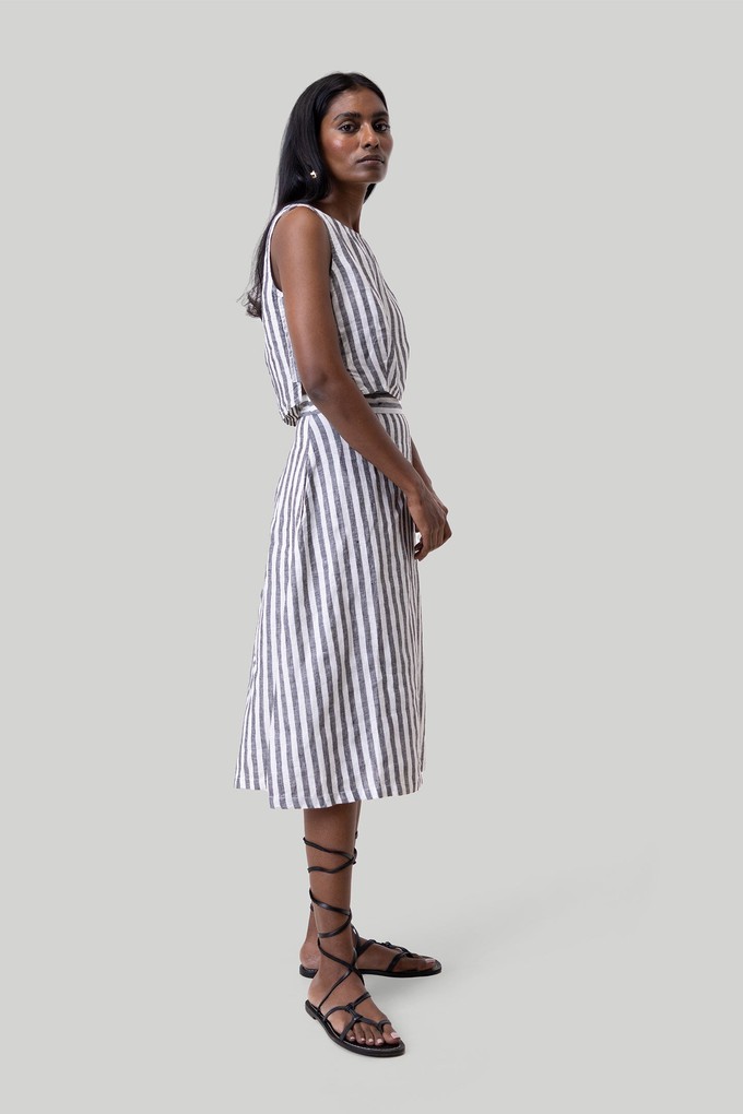 Boxy Crop Top in Linen Stripes from Reistor