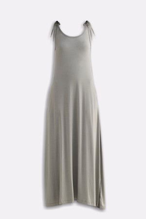 Tie-Detail Maxi Dress in Light Olive from Reistor