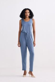 Relaxed Drawstring Jumpsuit in Blue via Reistor