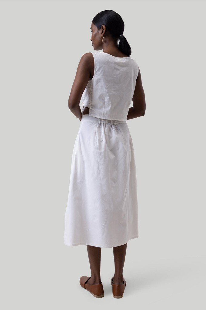 Overlap Midi Skirt in White from Reistor