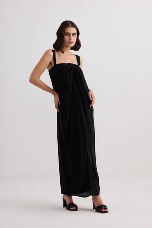 Twilight Twist Strappy Maxi Dress in Black from Reistor