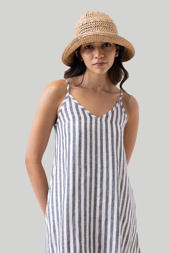 Short Tent Dress in Linen Stripes from Reistor