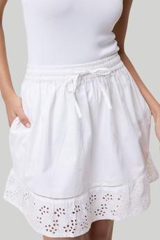 Drawstring Short Skirt in White via Reistor