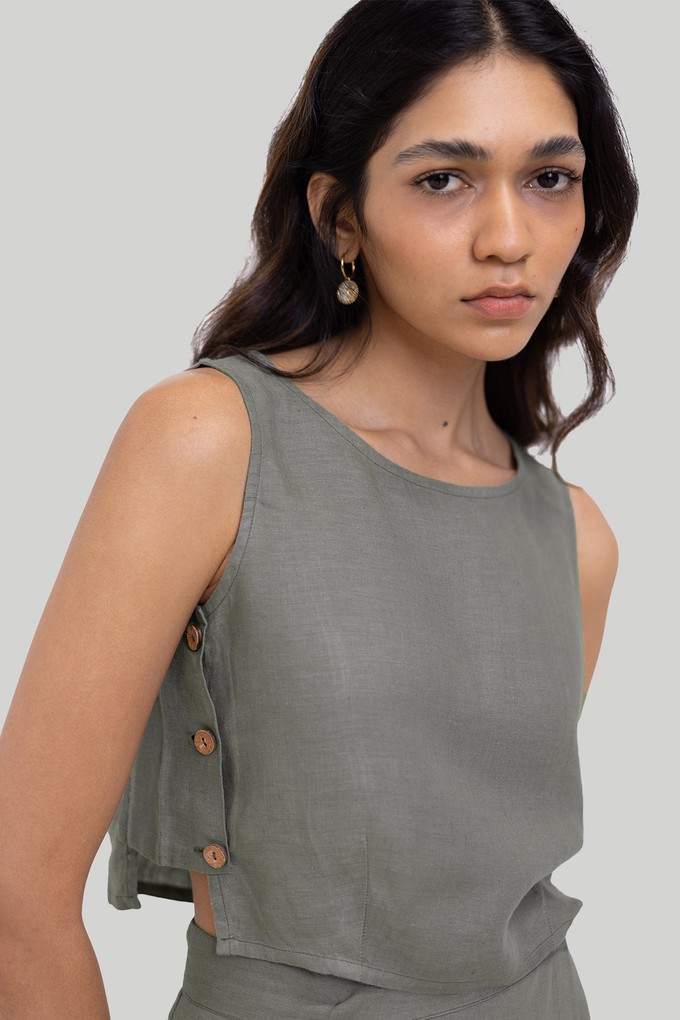 Boxy Crop Top in Dark Green from Reistor