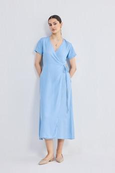 Maxi Wrap Dress in Light Blue via Reistor