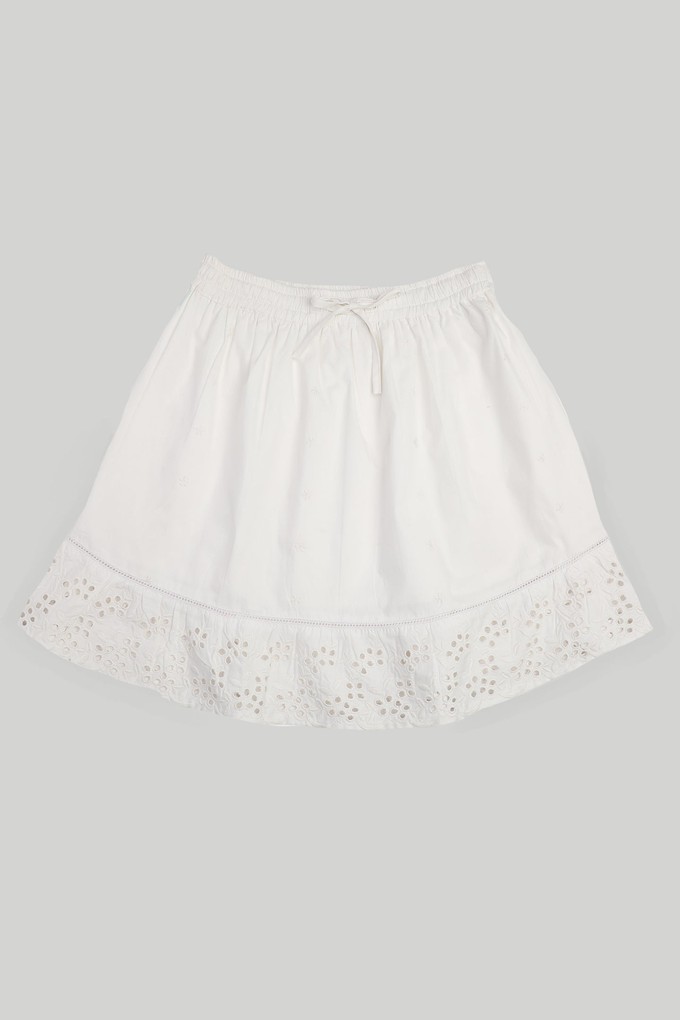 Drawstring Short Skirt in White from Reistor