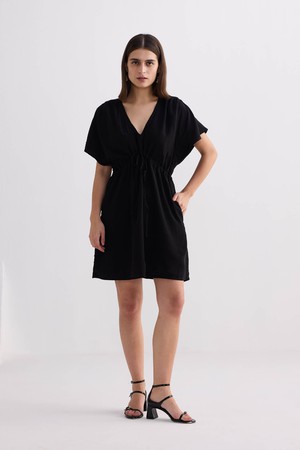 Short gathered Dress in Black from Reistor