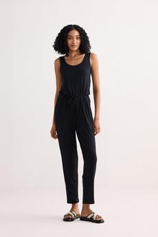 Relaxed Drawstring Jumpsuit in Black via Reistor