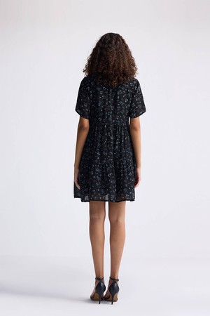 Floral Short Tiered Dress in Dark Blue from Reistor