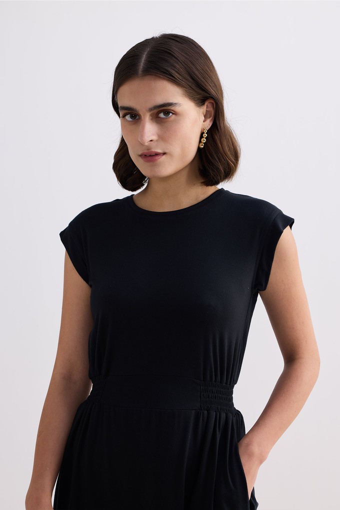 Short Dress With Smocking Side Detail in Black from Reistor