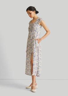 Ruched Dress in Blue Florals via Reistor