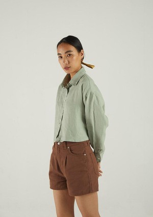 Crop it Like its Hot Shirt in Light Olive from Reistor