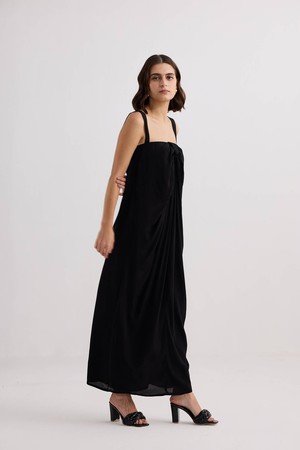 Twilight Twist Strappy Maxi Dress in Black from Reistor