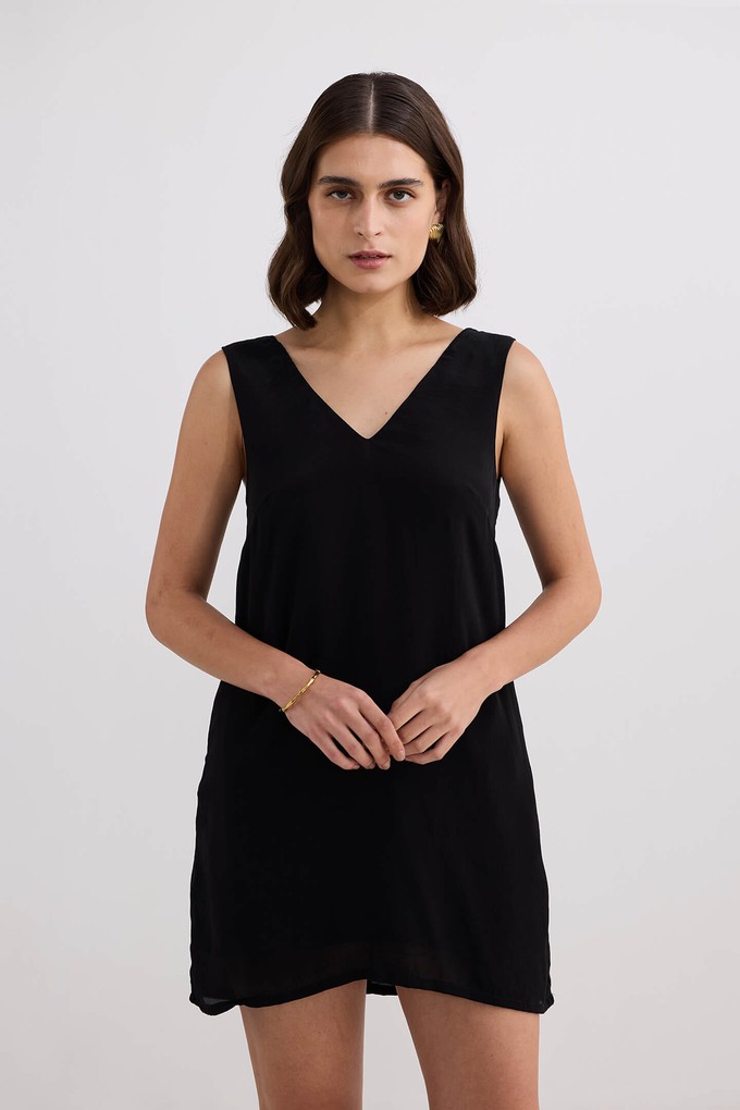 Midnight Muse V-neck Short Dress in Black from Reistor