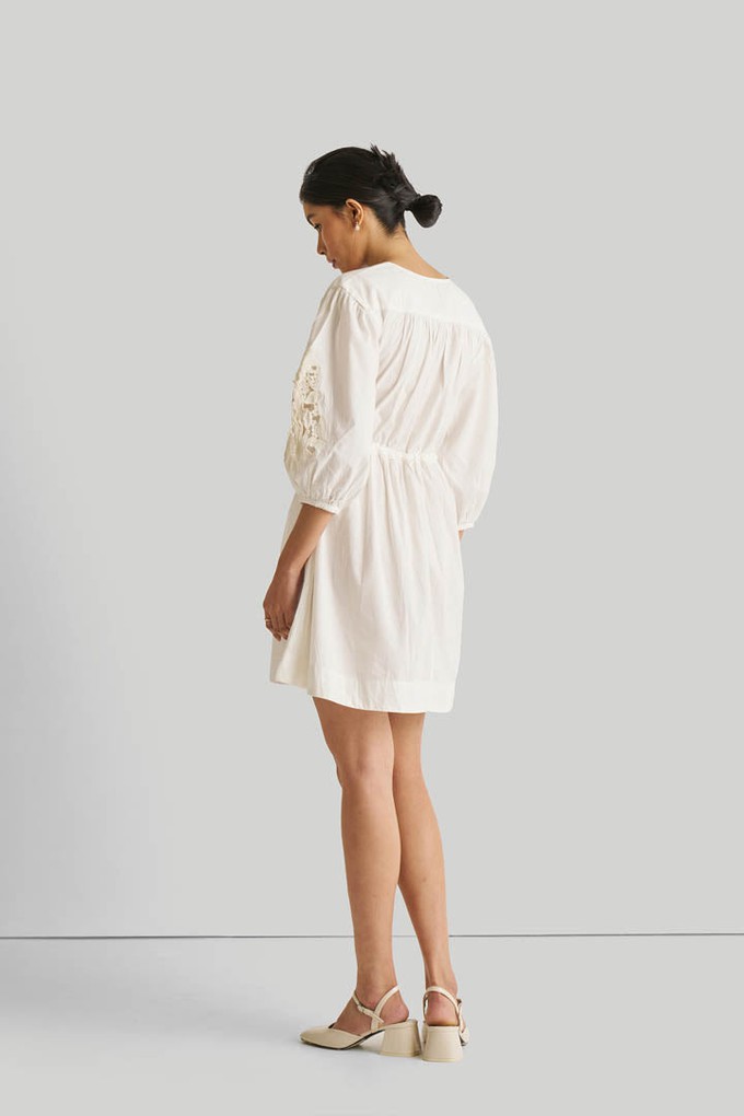 Shirt Dress with Balloon Sleeves in White from Reistor