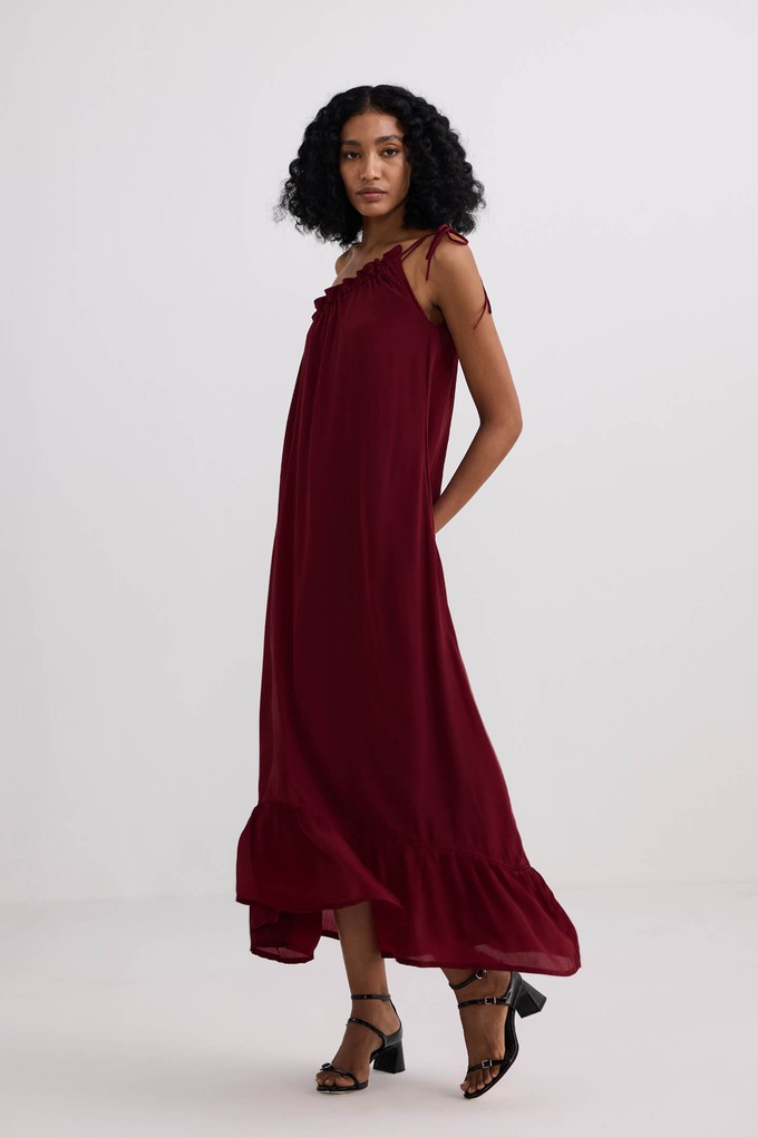 One-shoulder Midi dress in Burgundy from Reistor