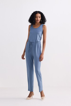 Relaxed Drawstring Jumpsuit in Blue from Reistor