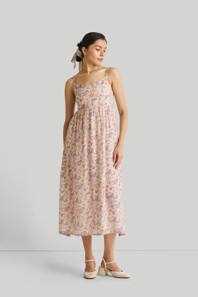 Strappy Gathered Floral Midi Dress from Reistor