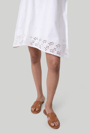 Short Tent Dress in White Embroidery from Reistor