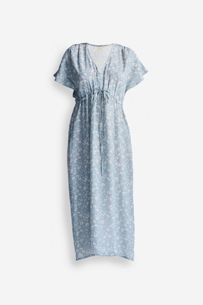 Gathered Maxi Dress in Light Blue Florals from Reistor