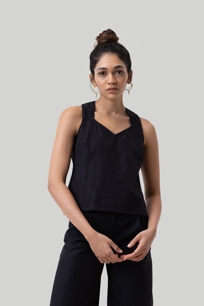 Crossback Tank Top in Black from Reistor