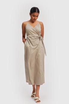 Strappy Wrap Dress in Ecru via Reistor