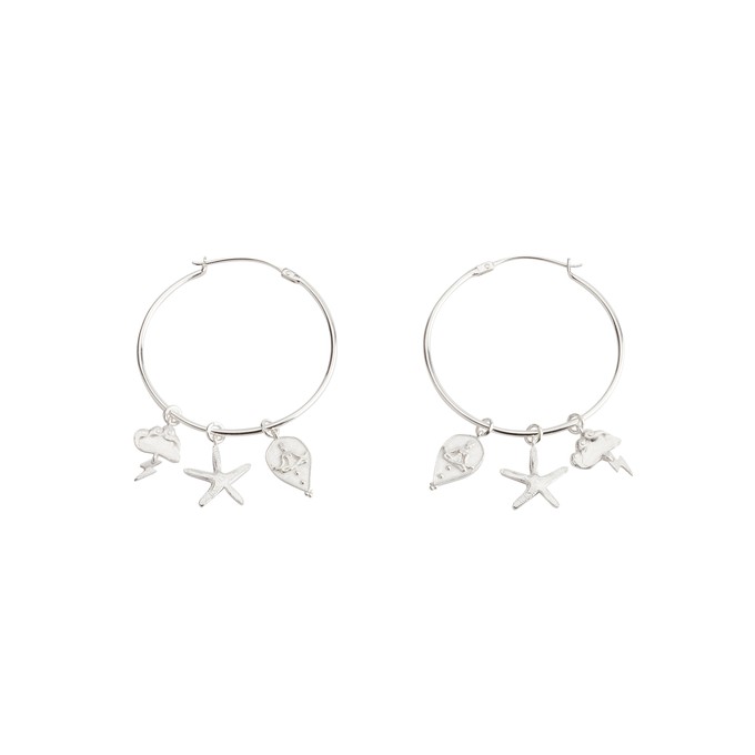 Multi Charm Hoop Earrings from Rize