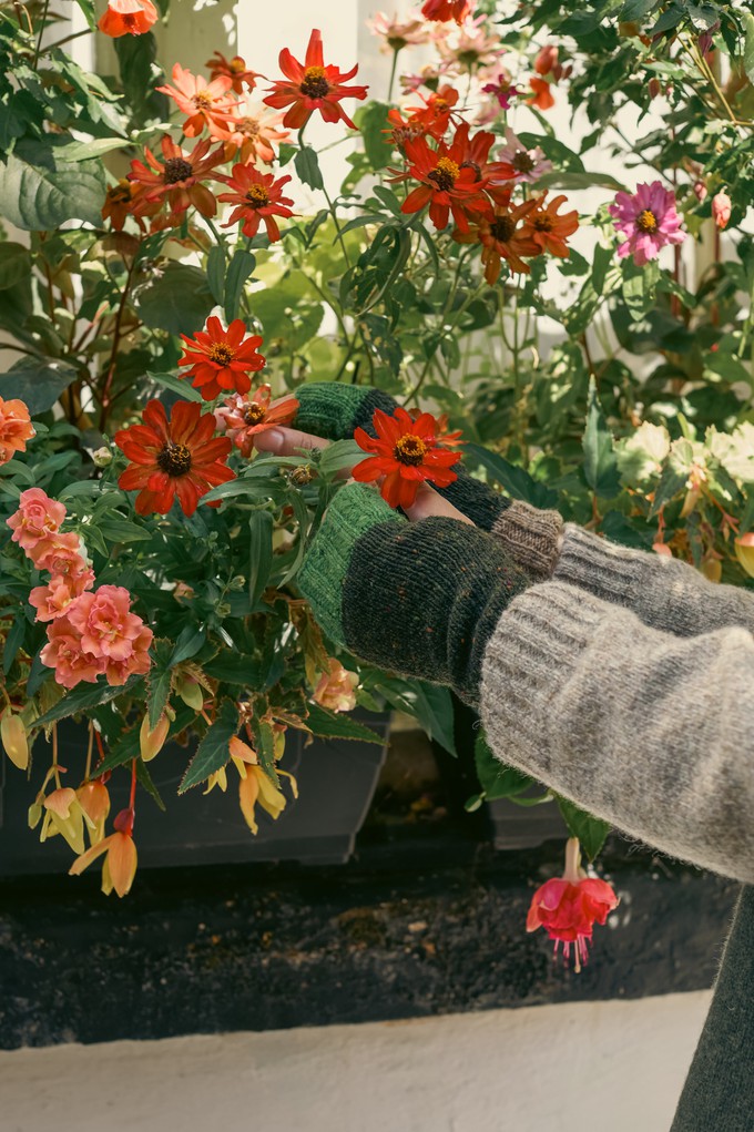 Donegal Wool Wrist Warmers | Dark Speckle Green from ROVE