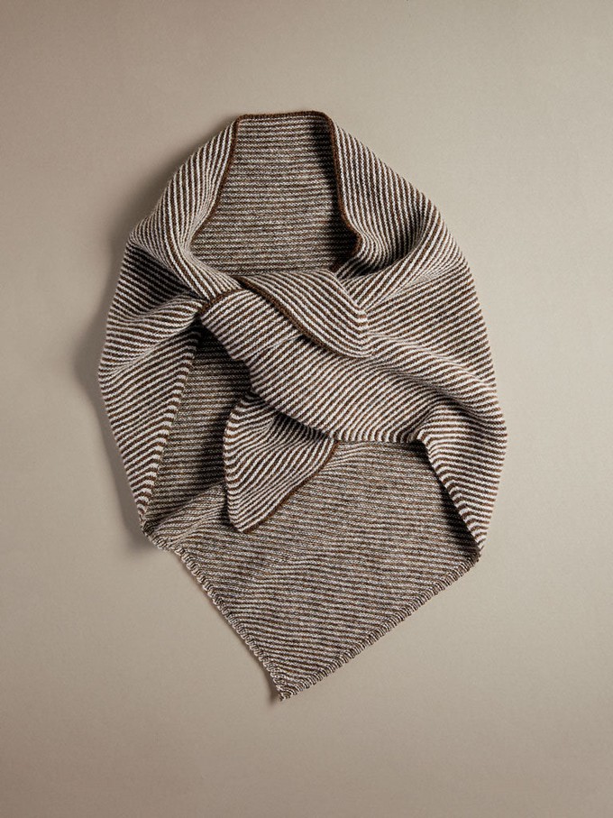 Triangle Scarf | Cedar Brown Stripe from ROVE