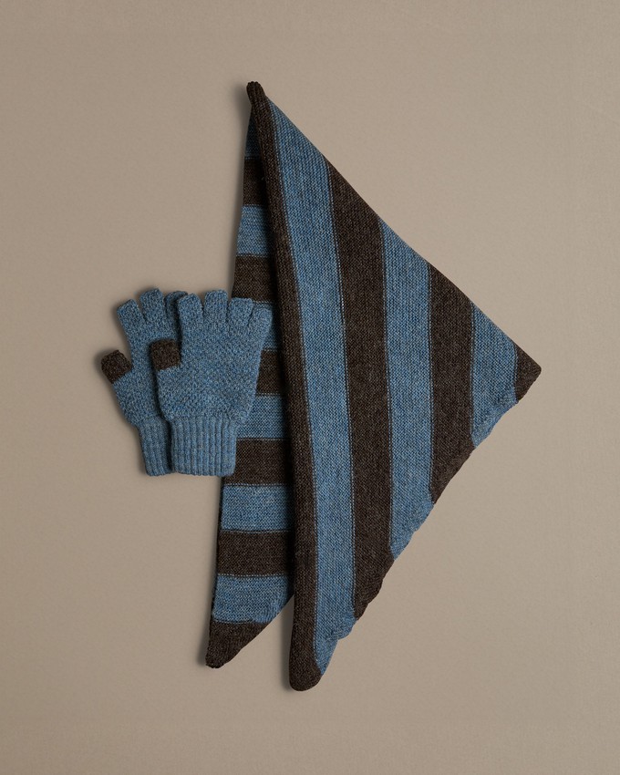 Triangle Scarf | Blue Wide Stripe from ROVE