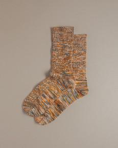 Chunky Wool Boot Socks | Marbled Orange via ROVE