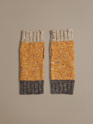 Donegal Wool Wrist Warmers | Yellow Confetti from ROVE