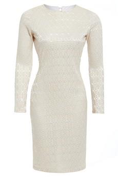 Ivory Long Sleeve Backless Dress via Sarvin