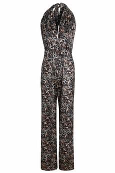 Floral Velvet Backless Jumpsuit via Sarvin