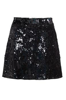 Black Sequin Skirt via Sarvin