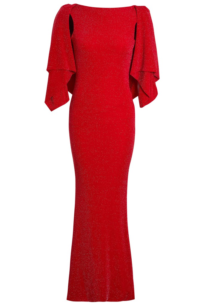 Red Cowl Back Gown from Sarvin