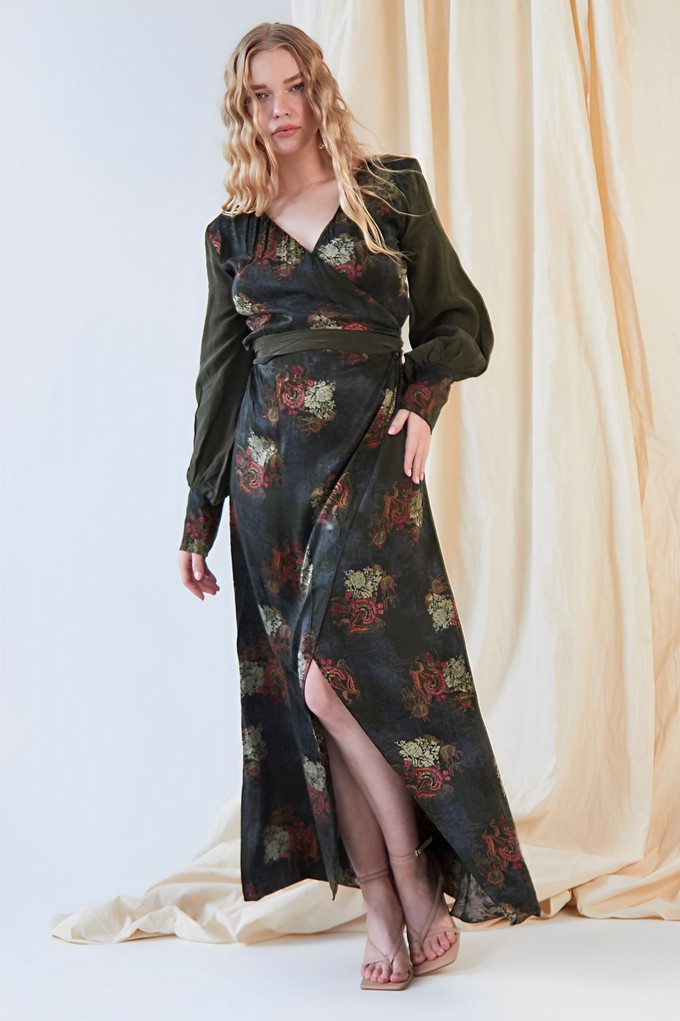 Long Sleeve Wrap Dress from Sarvin