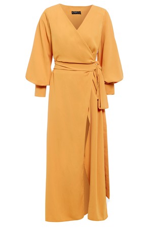 Mustard Wrap Dress from Sarvin