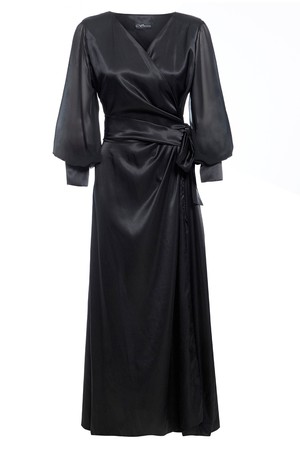 Black Wrap Maxi Dress from Sarvin