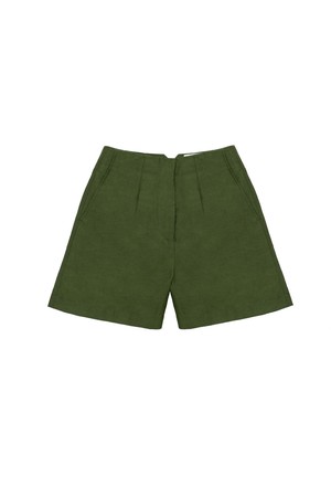 Bessie A-Line Shorts, Rich Olive Green from Saywood.