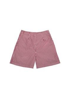 Bessie A-Line Shorts, Berry Red Stripe via Saywood.