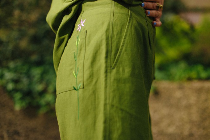 Bessie A-Line Shorts, Rich Olive Green from Saywood.