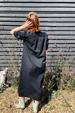 Rosa Puff Sleeve Shirtdress, Black Japanese Denim from Saywood.