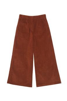 Amelia Full Length Wide Leg Trouser in Caramel Organic Cotton Corduroy via Saywood.