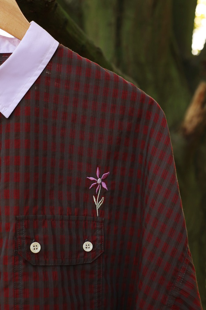 Jules Utility Shirt, Red Check Cotton from Saywood.