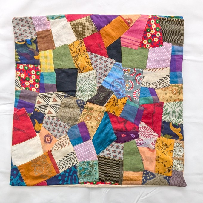 Handmade Patchwork Sari Cushion Cover from Shakti.ism