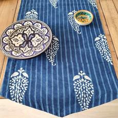 Indigo block-printed table runner, handmade via Shakti.ism