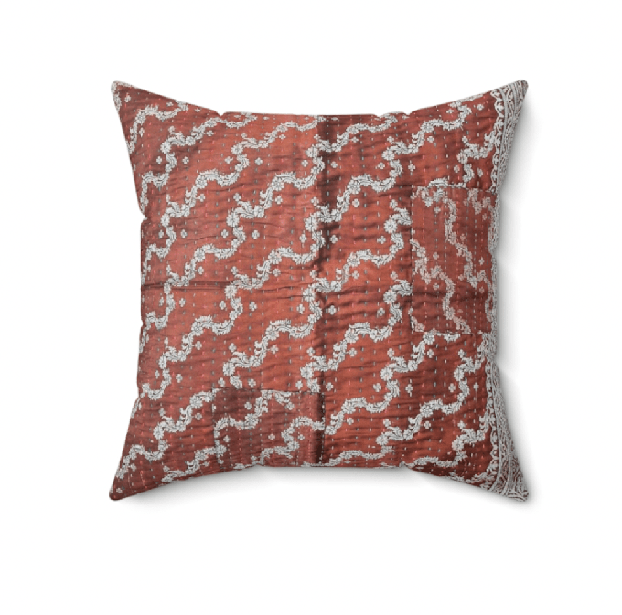 Silk sari cushion cover, mocha from Shakti.ism