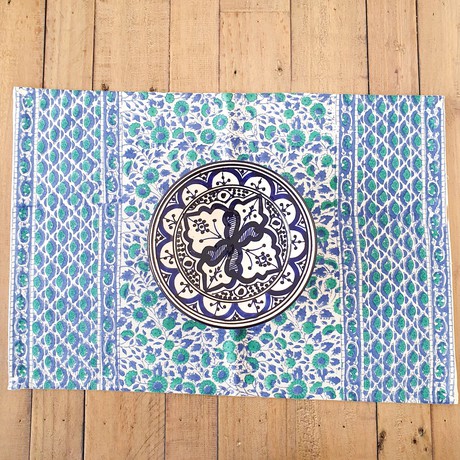 Block-printed organic cotton placemats (set of 2) from Shakti.ism